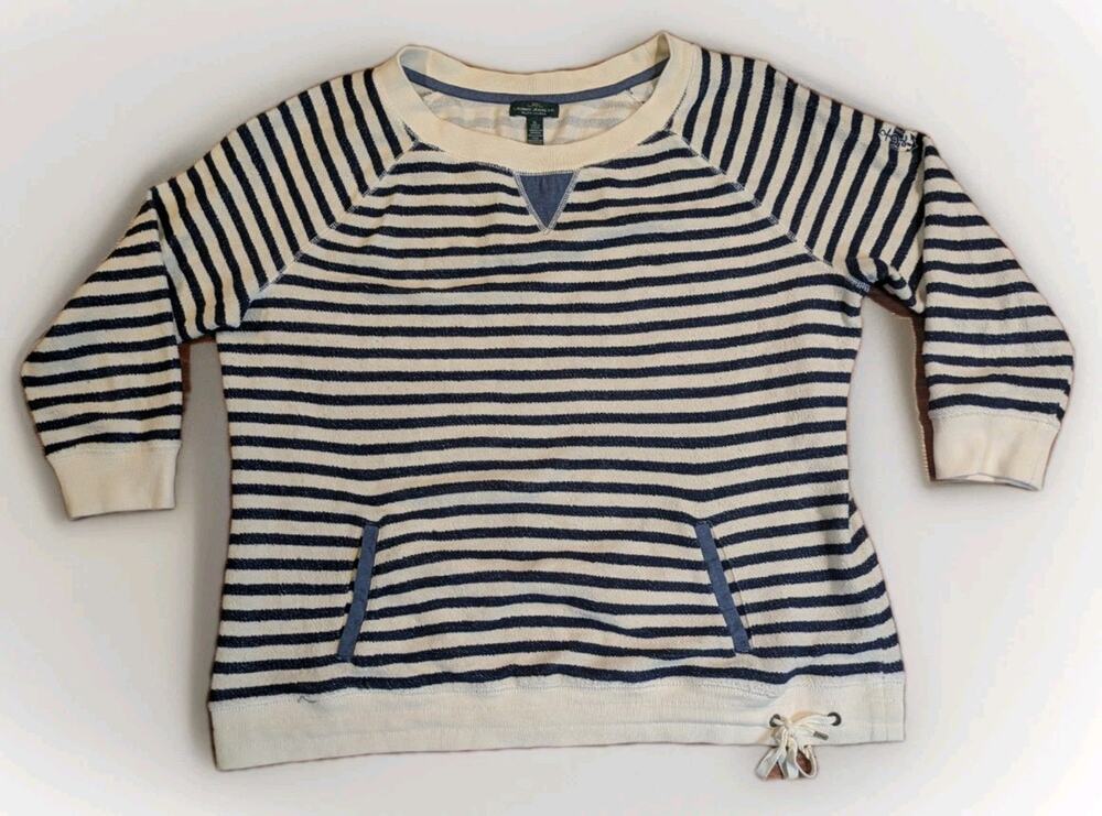 Lauren Jeans Co Ralph Lauren Striped Sweater Women XL Nautical Cotton Anchor Top
